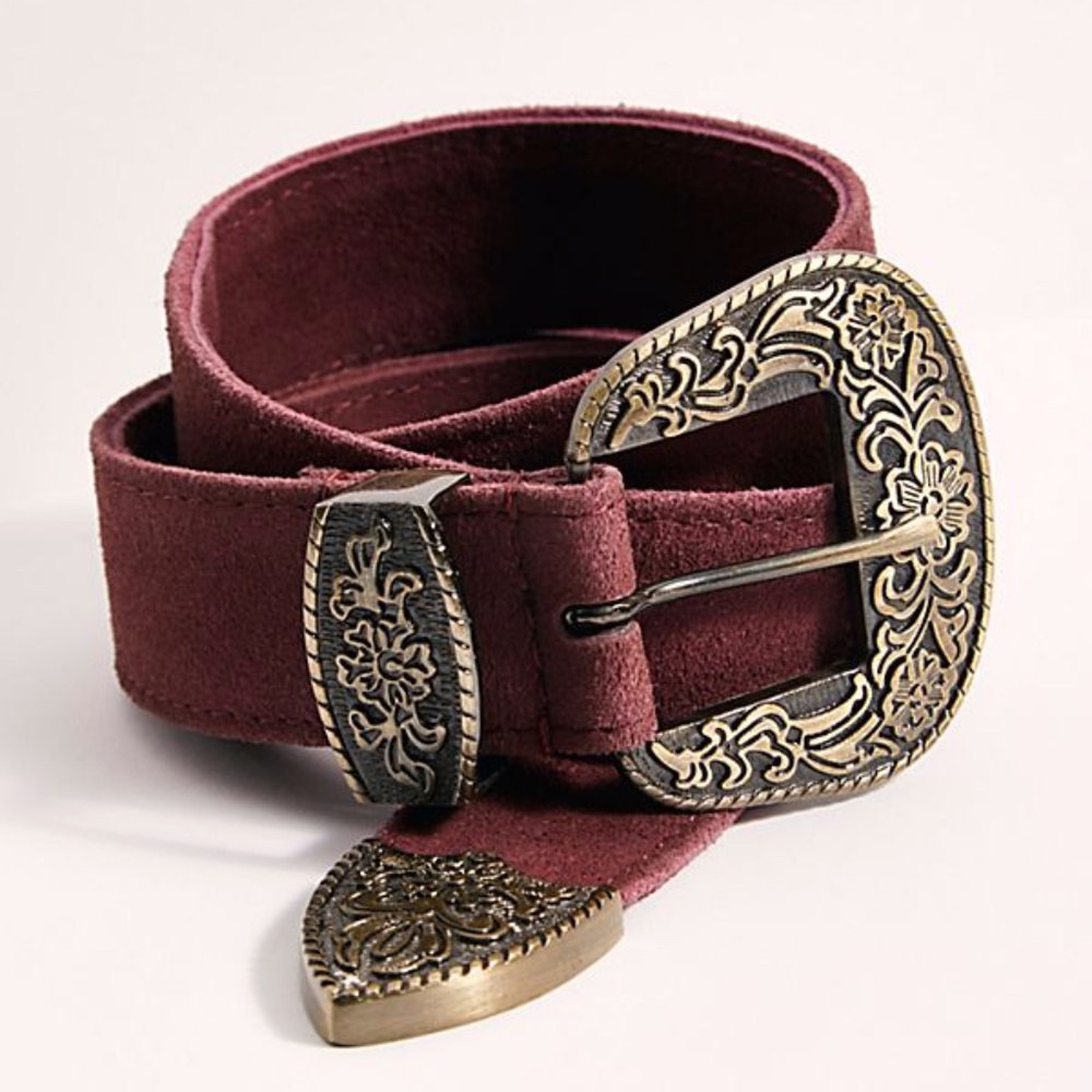 ISO Free People Black Rock Western Belt
